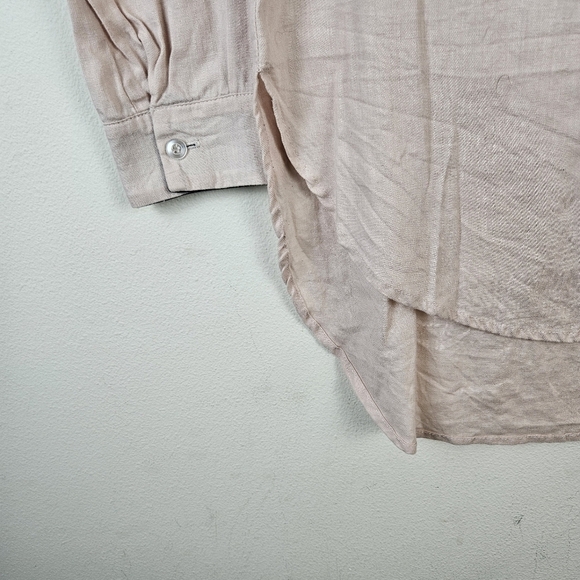 Jennifer Glasgow Cotton FLAX Button Down Shirt Tunic Size Large - Picture 4 of 7